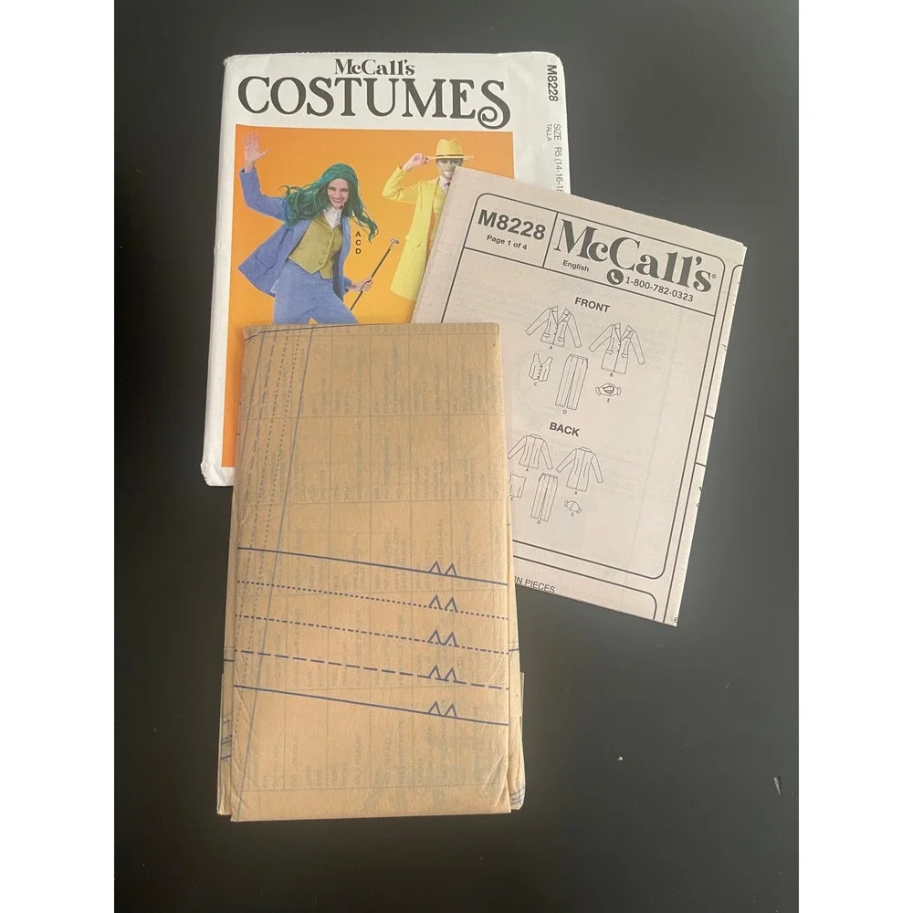 00506 - McCalls Costumes M8228 Joker Riddler Cosplay Pattern -UNCUT- Sz R5 14-22